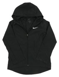 Černá šusťáková sportovní funkční bunda s logem a kapucí Nike