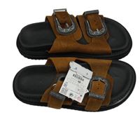 Nové - hnědo-černé semišovo/gumové pantofle ZARA vel. 34