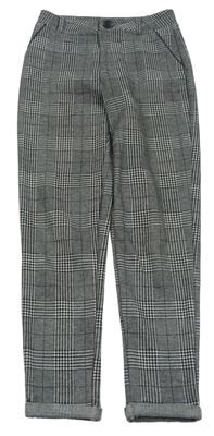 Černo-bílé kostkované kalhoty Primark