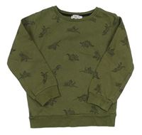 Khaki mikina s dinosaury Urban