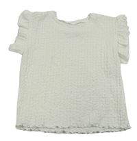Bílá žabičkovaná crop halenka s volánky Primark 