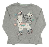 Šedé melírované triko s lamou C&A