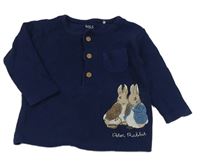 Tmavomodré žebrované triko Peter Rabbit M&S