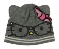 Šedá pletená čepice s Kitty Matalan 