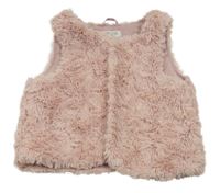Světlerůžová kožešinová podšitá vesta H&M