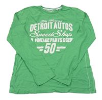 Zelené triko s nápisy C&A