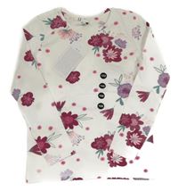 Nové - Bílé triko s kytičkami Dopodopo