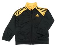 Černo-žlutá propínací sportovní mikina s logem Adidas