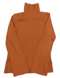 Cihlové žebrované triko s rolákem Next 