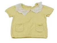 Žluté svetrové vzorované tričko s límečkem Next 