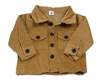 Hnědá manšestrová košile Shein