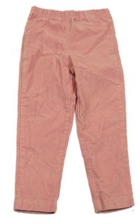 Světlerůžové elastické manšestráky Sinsay 