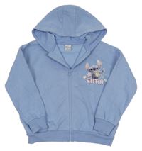 Modrá propínací oversize mikina se Stitchem a kapucí George