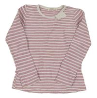 Růžovo-bílé pruhované triko s mašlí Breeze