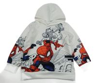 Bílá sportovní mikina se Spider-manem a kapucí 