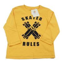 Nové - Žluté triko se skaty Topolino