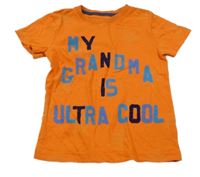 Oranžové tričko s nápisem Next