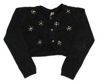 Černé třpytivé svetrové bolerko s kamínky TU