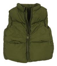 Khaki šusťáková prošívaná zateplená vesta Dunnes