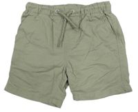 Khaki plátěné kraťasy Next