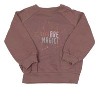 Růžová mikina s nápisem V by Very