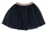 Tmavomodrá třpytivá tylová sukně H&M