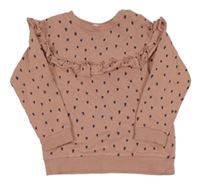 Starorůžová mikina se srdíčky a volánky H&M