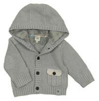 Šedý propínací svetr s kapucí Ted Baker