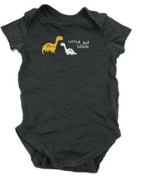 Tmavošedé body s dinosaury C&A