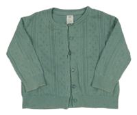 Zelenošedý propínací svetr H&M