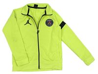 Křiklavě žluto-černá sportovní fotbalová propínací mikina Paris Saint-Germain Nike Jordan