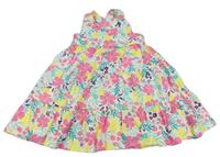 Bílé šaty s květy a lístečky Mothercare