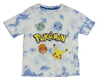 Bílo-modré batikované tričko s pokémony M&S