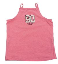 Křiklavě korálový melírovaný crop top s číslem George