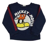 Tmavomodrá mikina s Mickey a pruhem Disney