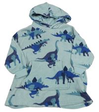 Světlemodrá huňatá oversize mikina s diny a kapucí M&S