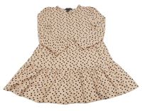 Meruňkové puntíkaté úpletové šaty PRIMARK