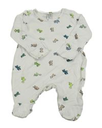Bílý overal se zvířátky dopodopo