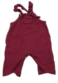 Vínové pletené laclové kalhoty s kapsou a volánky OBaïBi