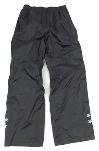 Tmavošedé šusťákové nepromokavé funkční kalhoty s hvězdičkami crivit