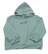 Šedoolivová mikina s nápisem a kapucí SHEIN