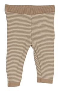 Pudrovo-bílé pruhované pletené tepláky F&F