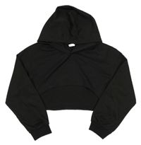 Černá crop mikina s kapucí 