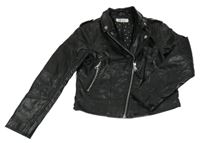 Černý koženkový jarní crop křivák H&M