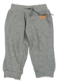 Šedé melírované tepláky s číslem POCOPIANO