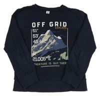 Tmavomodrá mikina s horami a nápisy YIGGA