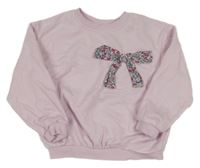 Lila oversize mikina s mašlí H&M