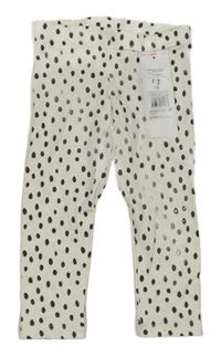 Nové - bílo-černé puntíkaté legíny F&F