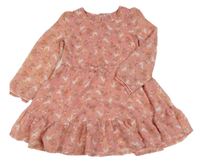 Růžové šaty s jednorožci a duhami