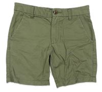 Khaki chino riflové kraťasy Next
